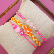 Schmucksets Sommerliche Inspiration mit Macramé Band, Acryl Buchstaben Perlen und Schmuckkarten