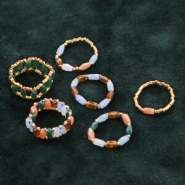 Schmucksets Machen Sie Ringe mit Facett Tuben Perlen