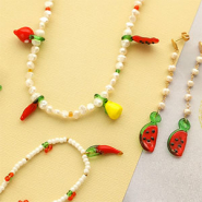Schmucksets Kreativ Schmucksets mit Glasanhängern in Fruchtmotiven designen