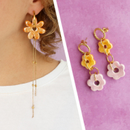 Schmucksets Ohrringe mit griechischen  DQ Keramik-Blumenperlen fertigen