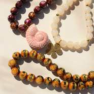 Schmucksets Mix & Match: Herbstliche Ketten mit facetten reichen Acryl- & Resinperlen gestalten