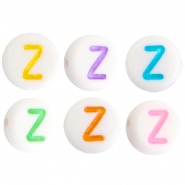 Buchstaben Perlen aus Acryl Z Multicolor-Weiss