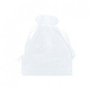 Schmuckbeutel Organza 9x12cm Weiss