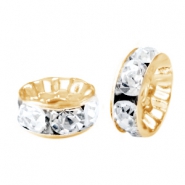 Strass Perlen Rondellen 8mm Gold-crystal