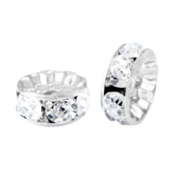 Strass Perlen Rondellen 8mm Silver-crystal