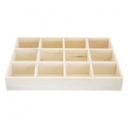 Schmuckdisplay Holz 12-F&auml;cher Natural (nat&uuml;rliche Farbe Holz)