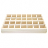 Schmuckdisplay Holz 28-F&auml;cher Natural (nat&uuml;rliche Farbe Holz)