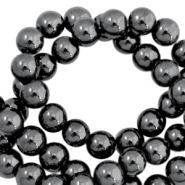 H&auml;matit Perlen rund 6mm Anthracite grey