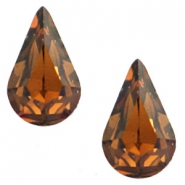 Swarovksi Elements verschiedene Formen 4328-10x6m Tropfen gold foiled Smoked topaz