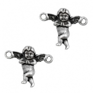 Metall Anh&auml;nger TQ Zwischenst&uuml;ck Engel Antique silber