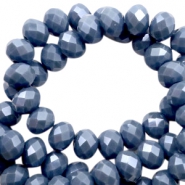 Top Glas Facett Perlen 4x3mm disc Air force blue