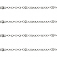 Stainless Steel - Rostfrei Stahl Schmuckzubeh&ouml;r Gliederkette 1.4mm Silber