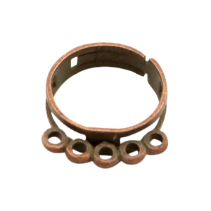 Metall Zubeh&ouml;r TQ Ring verstellbar mit &Ouml;sen Kupfer (nickelfrei)