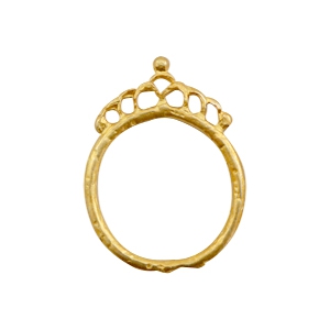 Metall Anh&auml;nger TQ Ring 26mm mit Krone Gold (nickelfrei)
