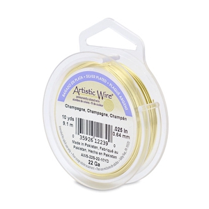 22 Gauge Artistic Wire Silver plated Champagne