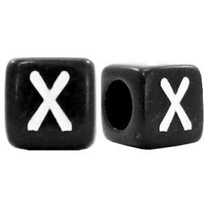 Buchstaben Perlen aus Acryl X Schwarz