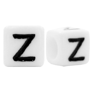 Buchstaben Perlen aus Acryl Z Weiss
