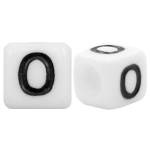 Buchstaben Perlen aus Acryl O Weiss