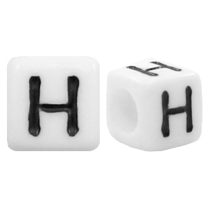 Buchstaben Perlen aus Acryl H Weiss