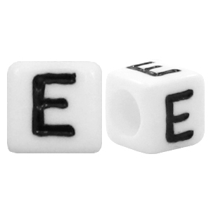 Buchstaben Perlen aus Acryl E Weiss
