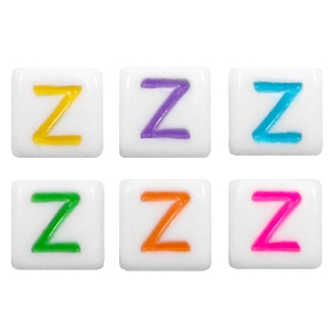 Buchstaben Perlen aus Acryl Z Multicolour-weiss