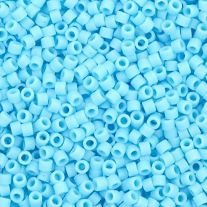 Miyuki Perlen delica's 11/0 Opaque matte turquoise blue DB-755