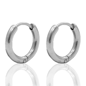 Ohrringe aus Stainless Steel - Rostfreiem Stahl Creolen 15mm Silber