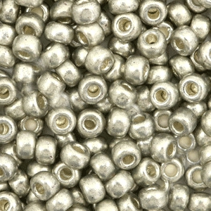 Miyuki Rocailles 6/0 Duracoat galvanized light pewter silver 6-4221