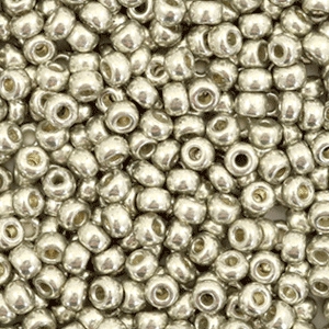 Miyuki Rocailles 8/0 Duracoat galvanized light pewter silver 8-4221