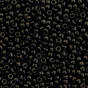 Miyuki Rocailles 11/0 Opaque semi frosted black 11-401sf