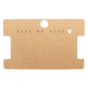 Schmuck Karten "Wear Me With &hearts;" Brown