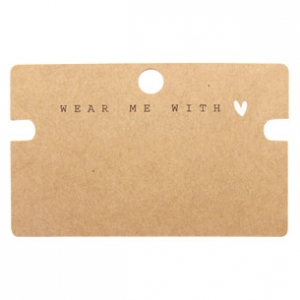 Schmuck Karten "Wear Me With &hearts;" Brown