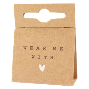Schmuck Karten "Wear Me With &hearts;" Brown