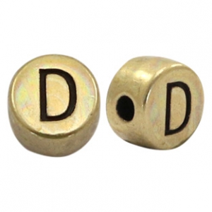 Perlen Buchstabe DQ  D Antik bronze (nickelfrei)