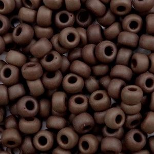 Miyuki Rocailles 6/0 Opaque matte chocolate brown 6-409F