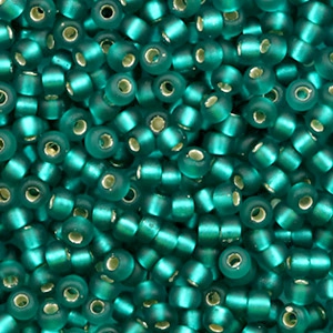 Miyuki Rocailles 8/0 Silverlined matte teal green 8-2425F