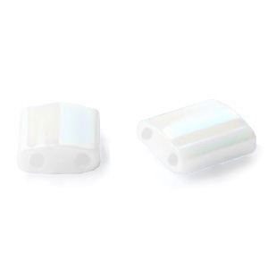 Miyuki Perlen tila 5x5mm White pearl AB TL-471