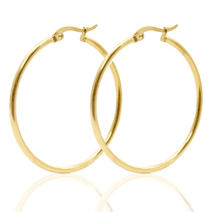 Ohrringe aus Stainless Steel - Rostfreiem Stahl Creolen 40mm Gold