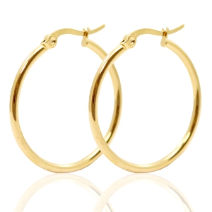 Ohrringe aus Stainless Steel - Rostfreiem Stahl Creolen 30mm Gold