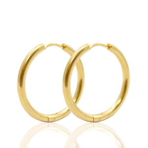 Ohrringe aus Stainless Steel - Rostfreiem Stahl Creolen 25mm Gold