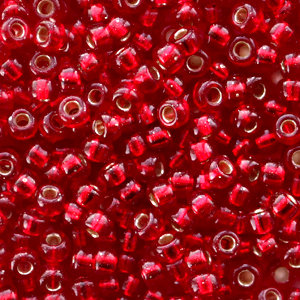 Miyuki Rocailles 8/0 Silverlined ruby 8-11