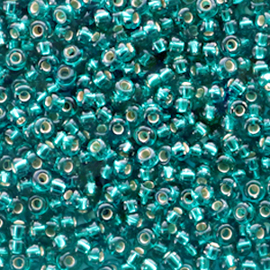 Miyuki Rocailles 11/0 Silverlined transparent dark teal green 11-30