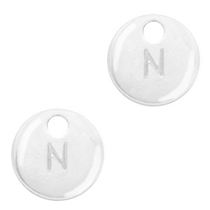 Basic quality Metall Anh&auml;nger Initiale N Antik silber (Nickelfrei)