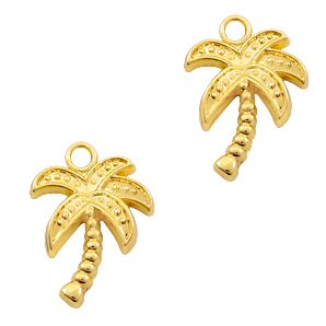 Basic quality Metall Anh&auml;nger Palme Gold (nickelefrei)