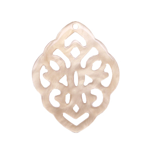 Resin Anh&auml;nger Rhombus Barock Light semolina beige