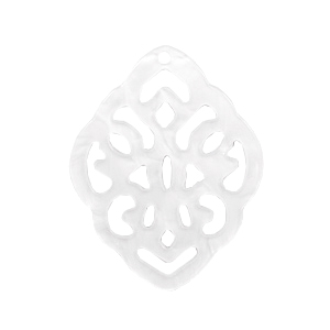 Resin Anh&auml;nger Rhombus Barock Bright white