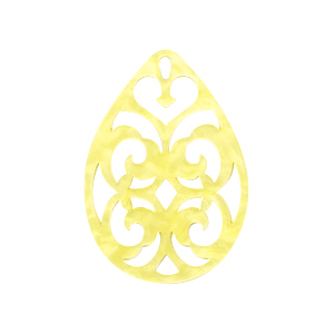 Resin Anh&auml;nger Tropfen Barock Sunshine yellow