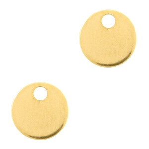 Stainless Steel - Rostfreiem Stahl Anh&auml;nger 8mm rund Gold