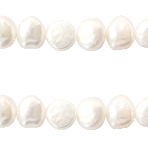 BQ S&uuml;sswasserperlen Nugget rund 7mm Naturel white 