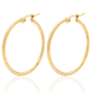 Ohrringe aus Stainless Steel - Rostfreiem Stahl Creolen 33mm Gold